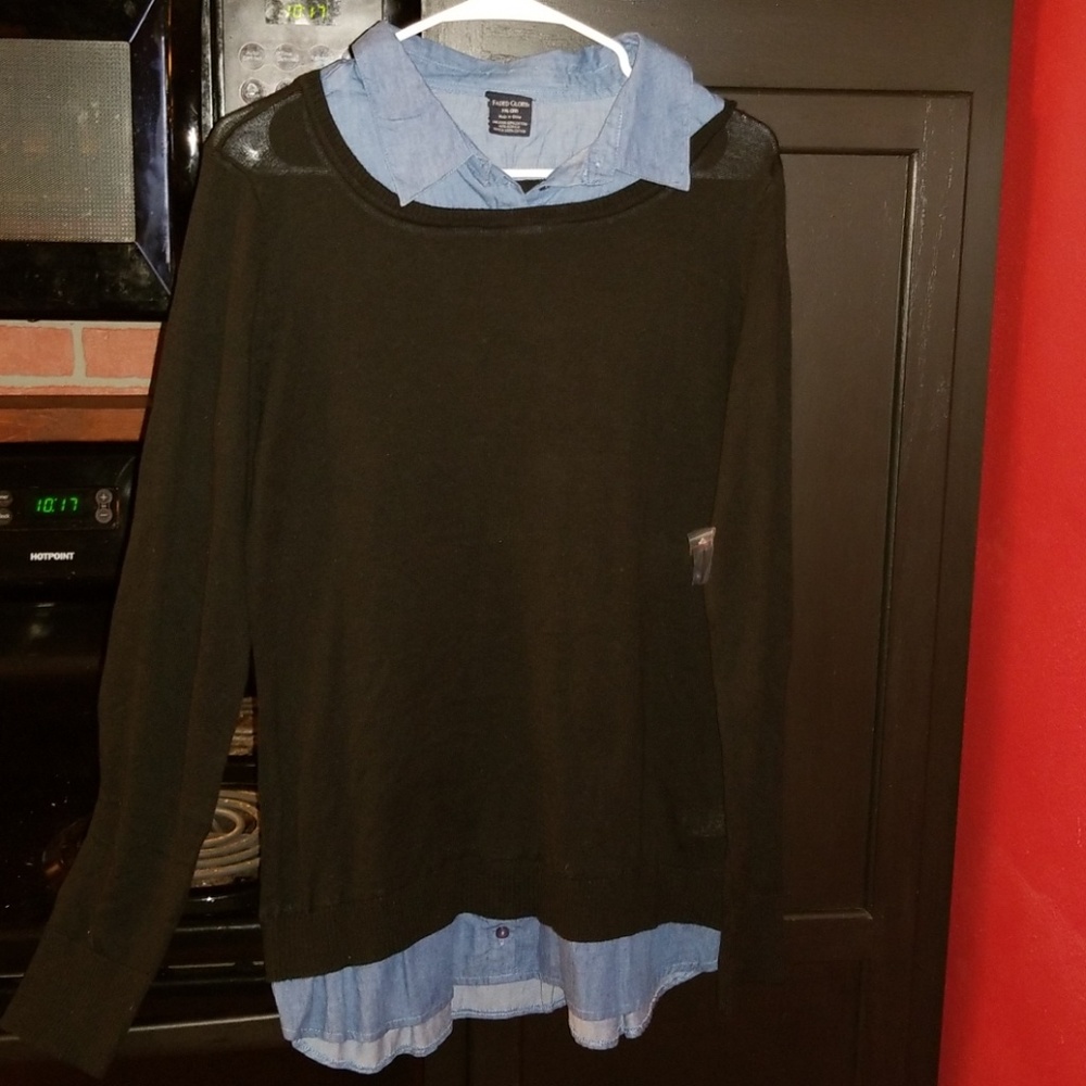 NWT 2fer Sweater Top Xxl 2xl